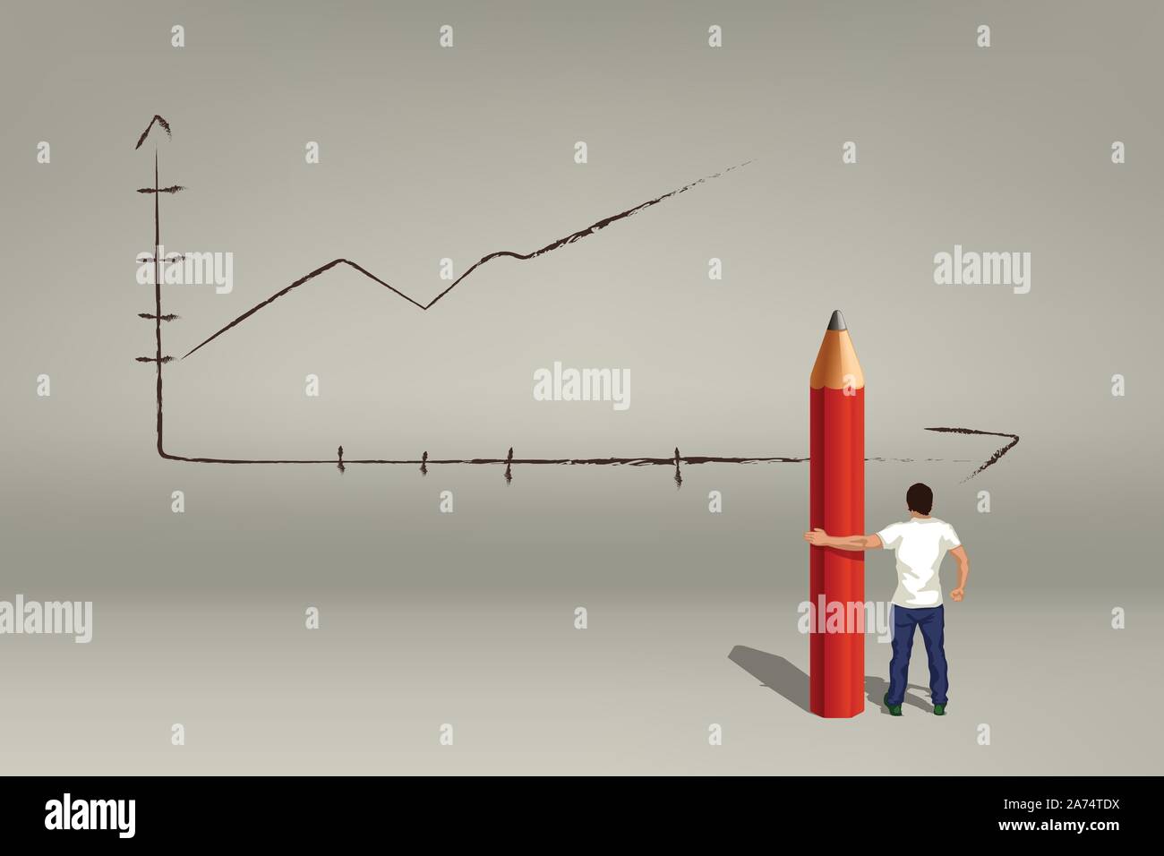 pensil silhouette male Stock Vector