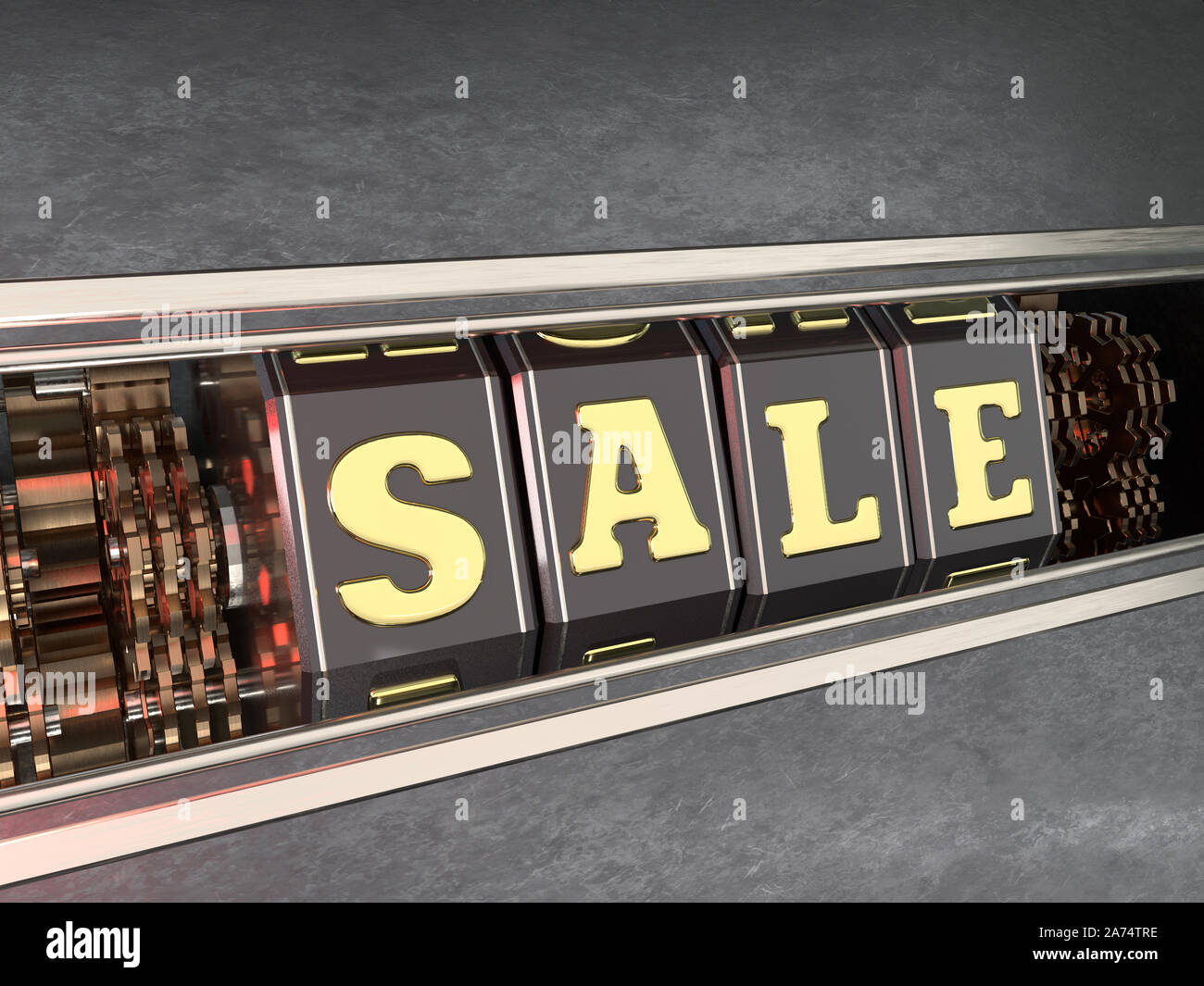 Sale poster, banner on a dark background with reflections of red light