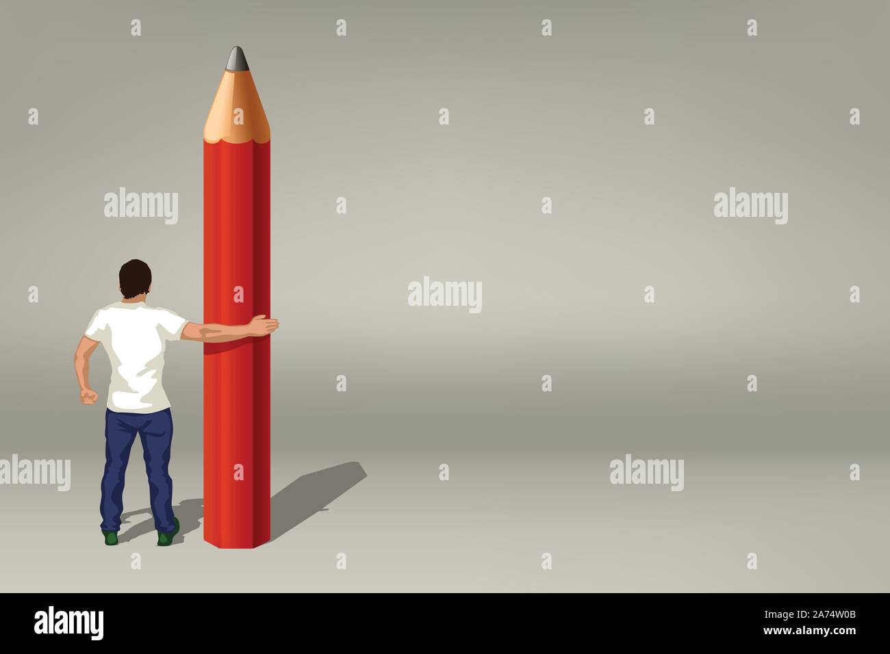 pensil silhouette man Stock Vector