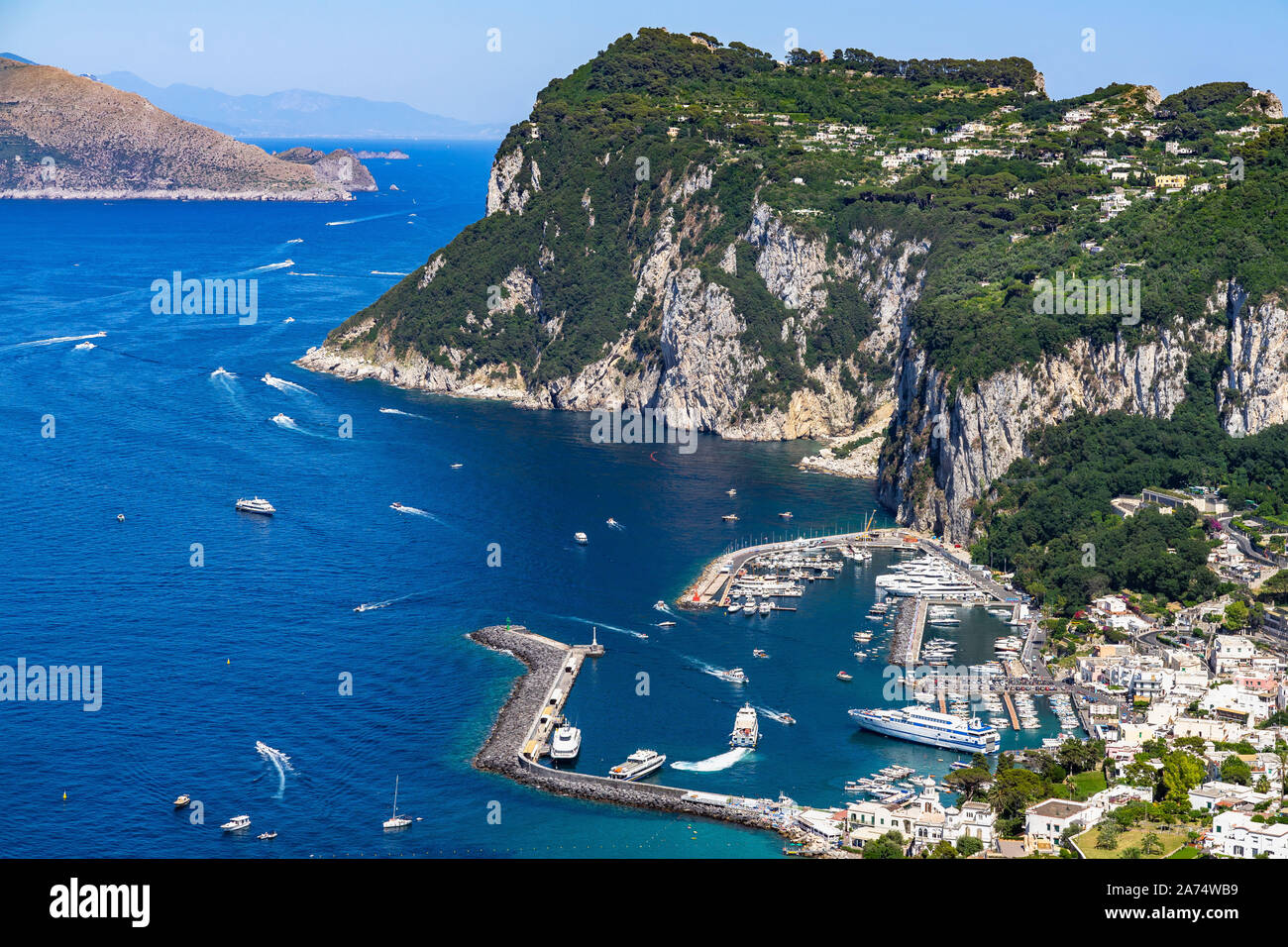 Marina Grande harbor and Punta del Capo viewed from Scala Fenicia ...