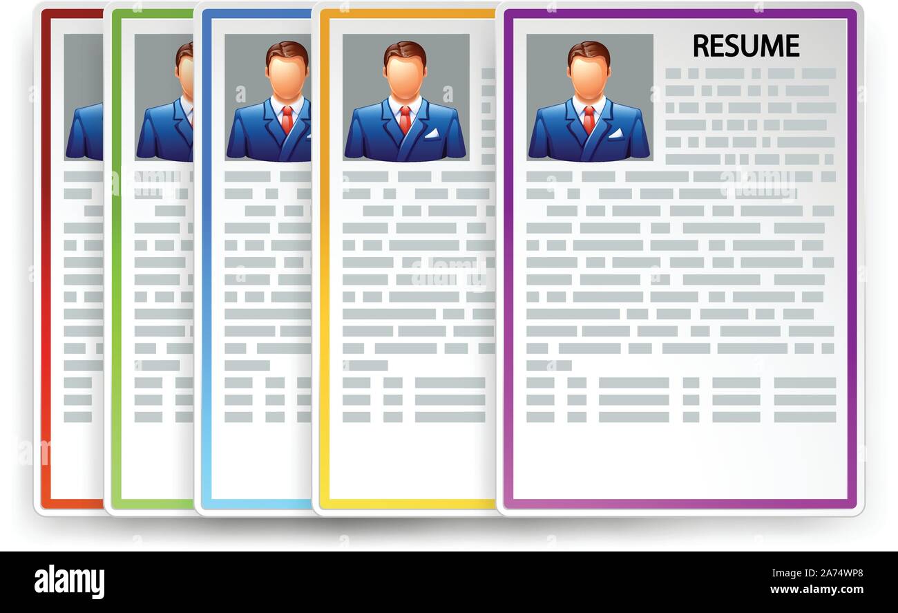 picture of resumes Stock Vector - Picture Of Resumes 2A74WP8 
