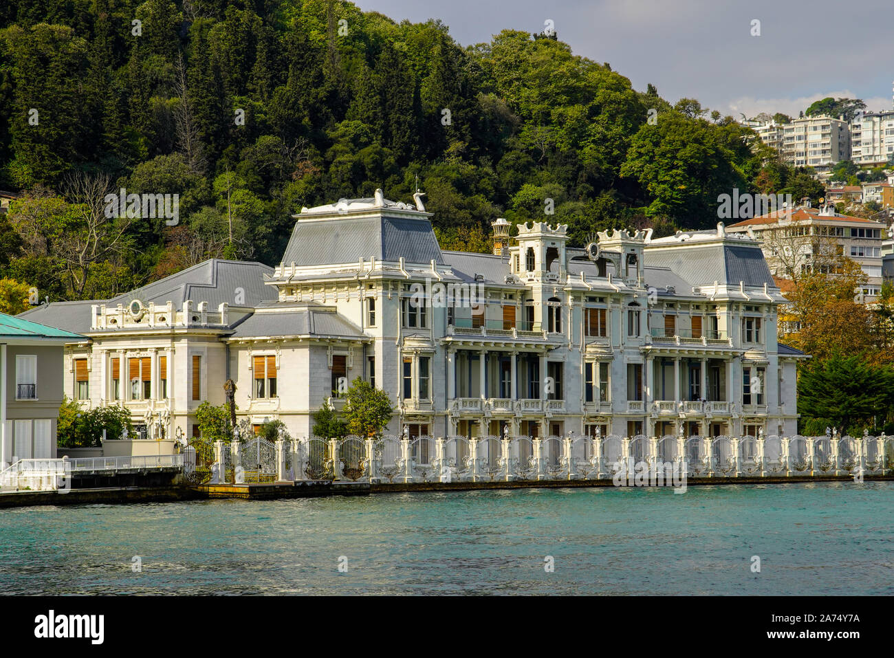 The Ismail Pasha Yali in Bebek, General Consulate of Arab Republic of Egypt, Istanbul, Turkey. Stock Photo