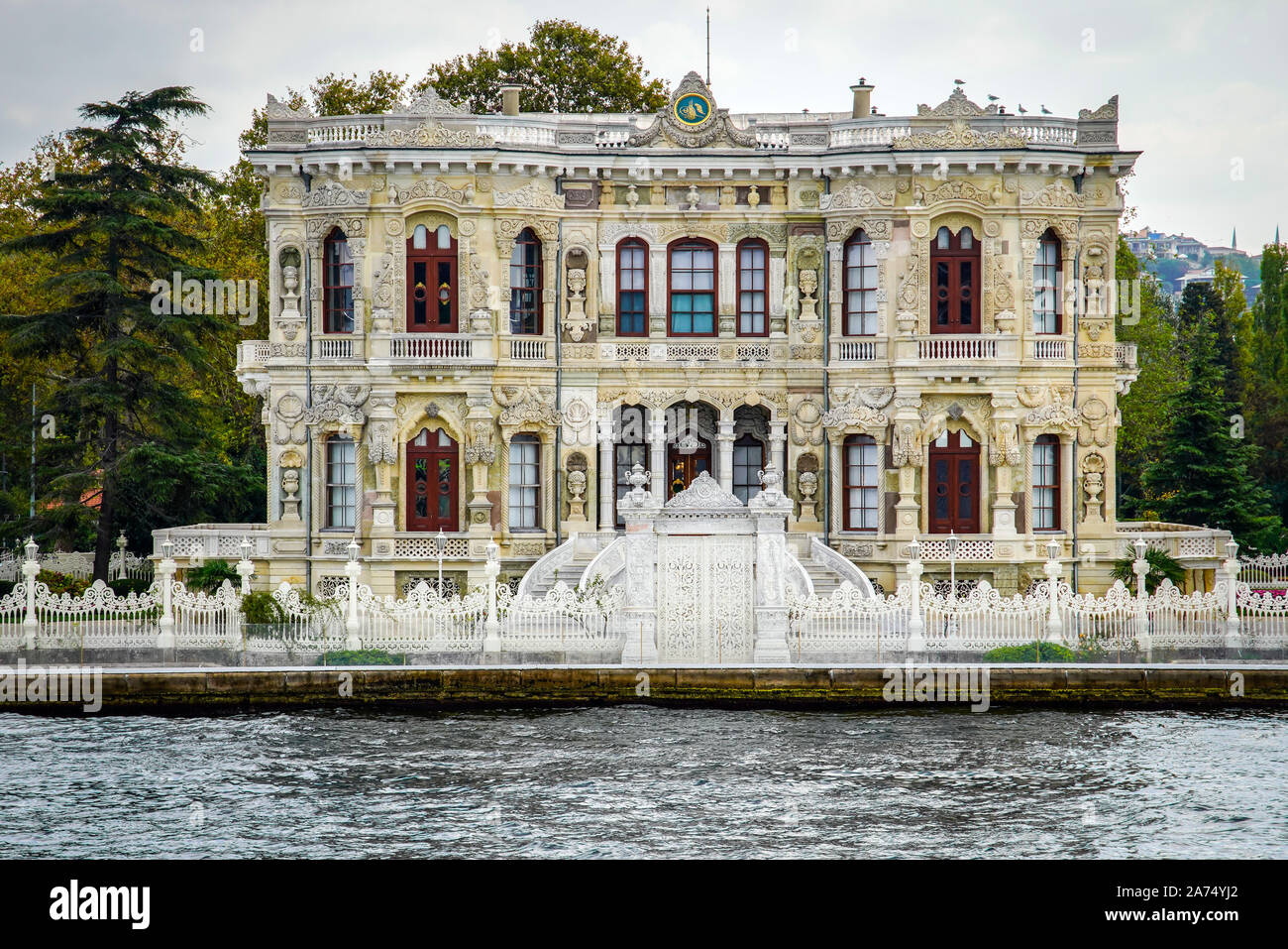 Palace of Küçksu, baroque style, on the Asian bank of the Strait of the Bosphorus, Istanbul, Turkey. Stock Photo