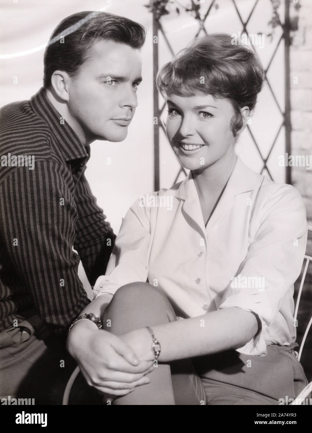 Michael Cramer, deutscher Schauspieler, und Susanne Cramer, Deutschland 1960. German actor Michael Cramer with Susanne Cramer, Germany 1960. Stock Photo