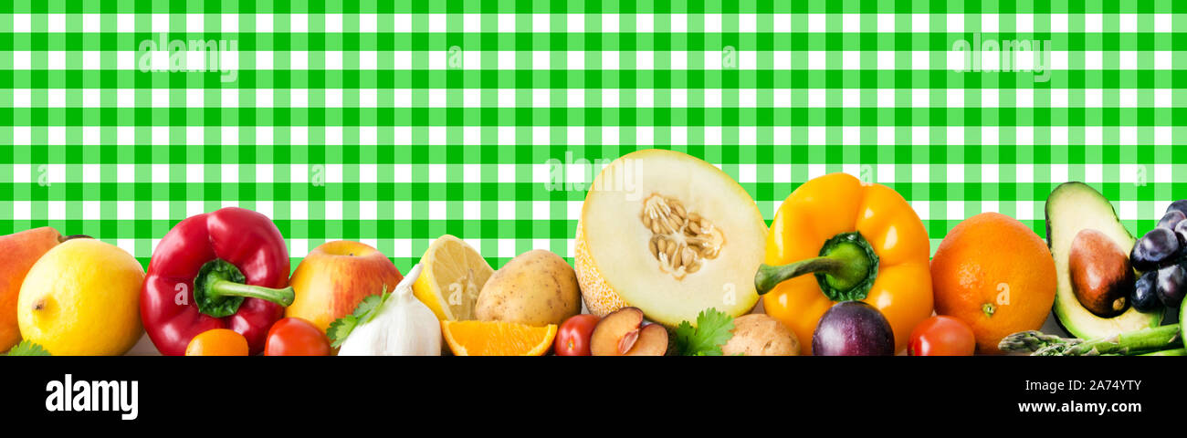 Fruit and vegetables as banner and copy space Stock Photo