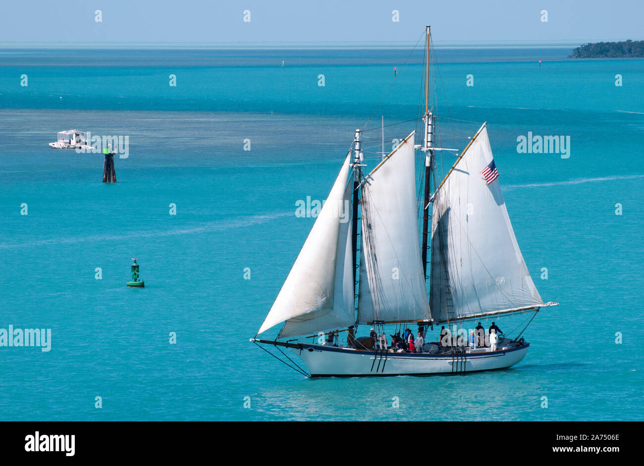 The tall ship sailing around Key West island (Florida Stock Photo Alamy