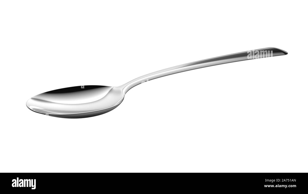 Silver spoon isolated on white background Stock Photo Alamy