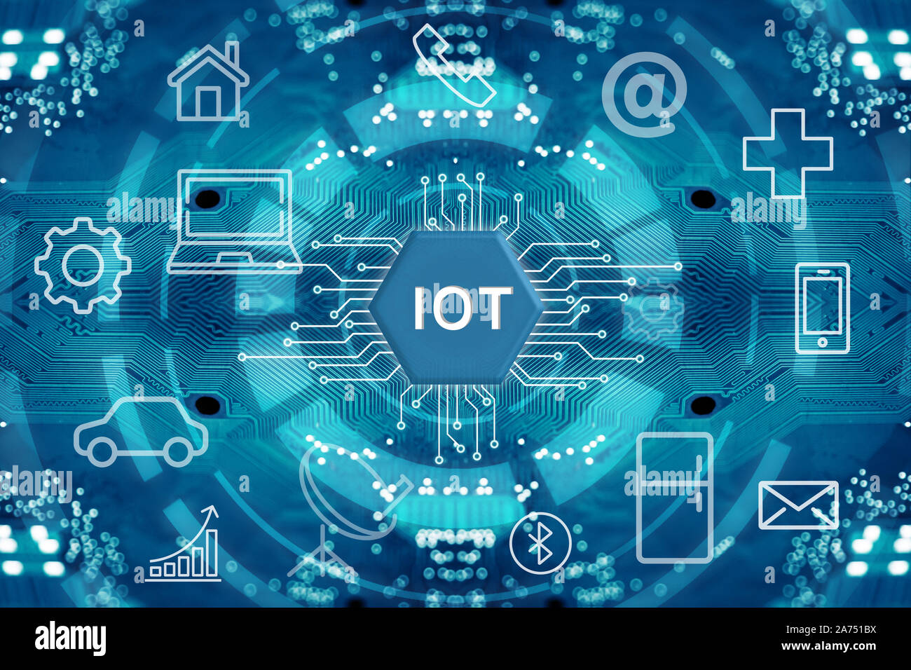 Internet of things, wireless communication network, abstract image visual. Stock Photo