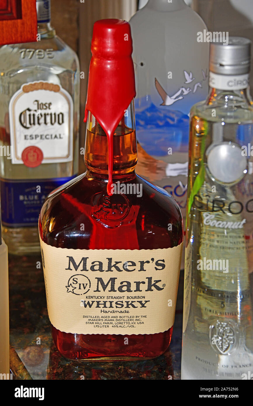 Louisville KY, USA 102619 Bottle of MAKER'S MARK BOURBON WHISKEY 1