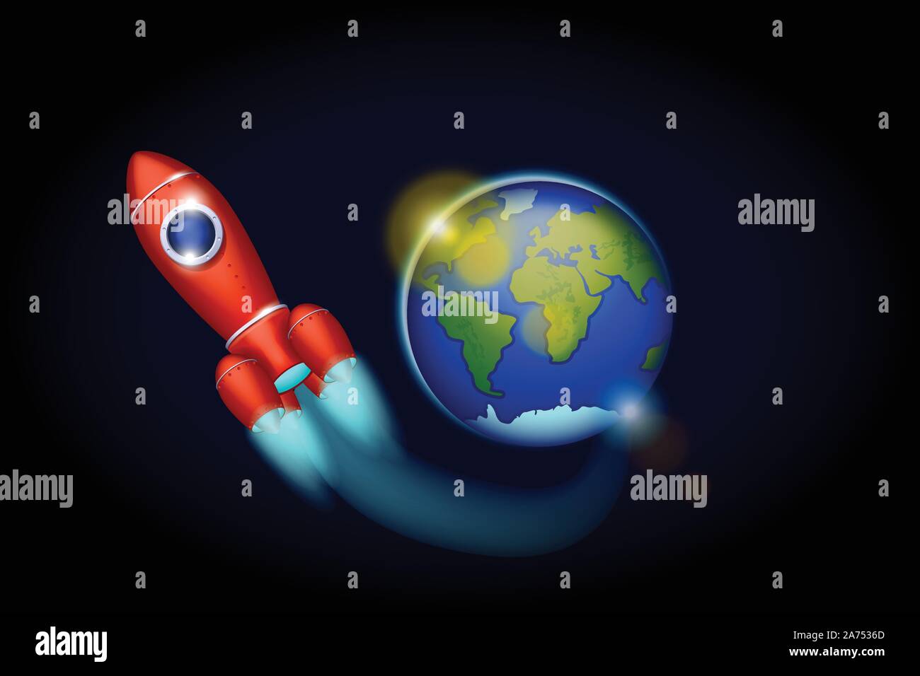 spaceship in the space Stock Vector Image & Art - Alamy