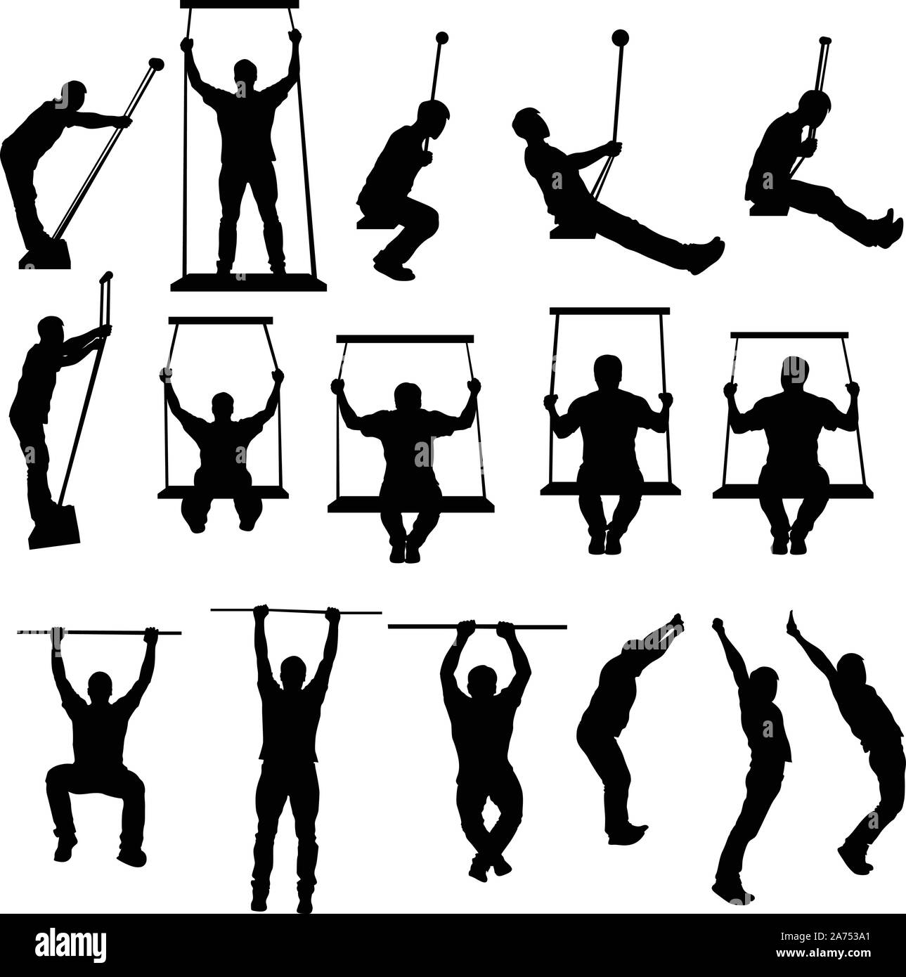 set of riding on swings Stock Vector Image & Art Alamy