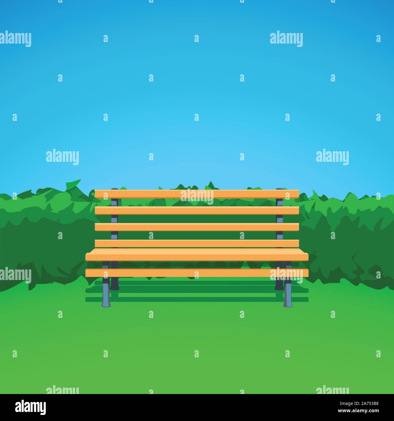 bench on grass Stock Vector