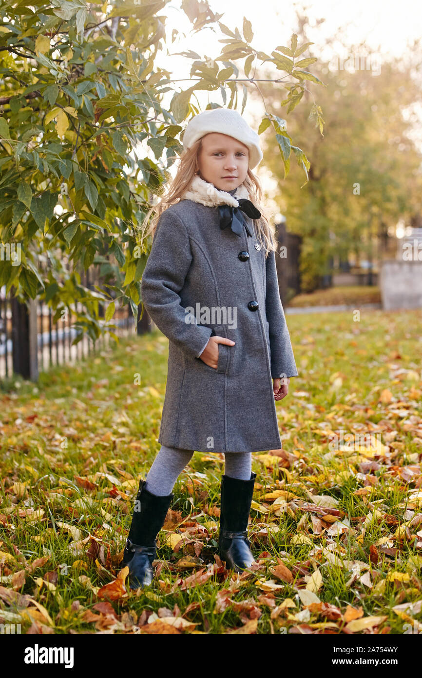Kids baby in retro autumn spring 