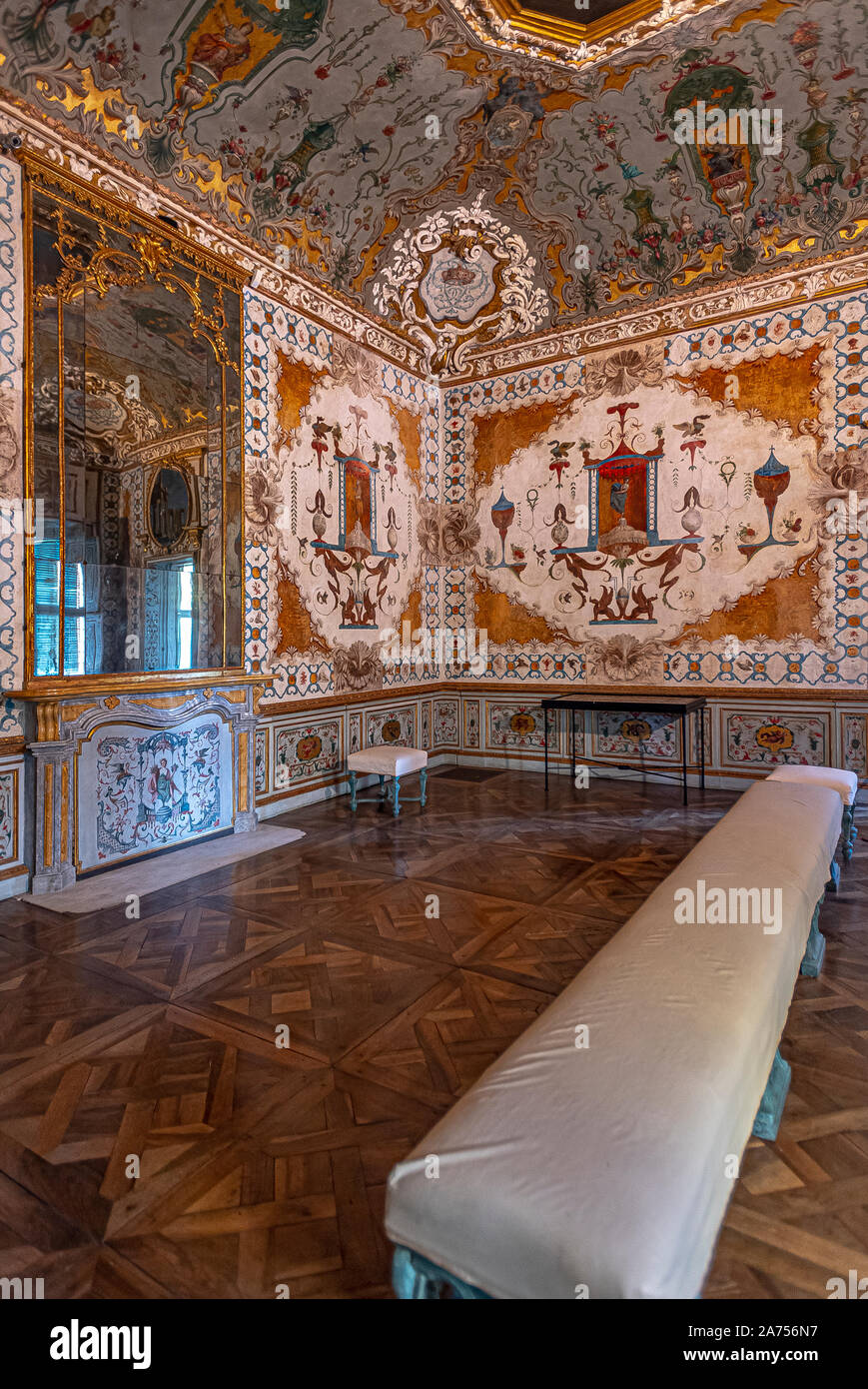 Italy Piedmont Turin - Villa della Regina - The Queens Apartments - West Lobby Stock Photo
