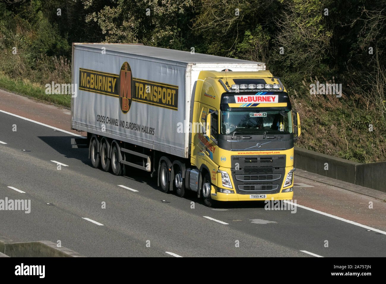 McBurney transport articulated Volvo Globetrotter Stock Photo