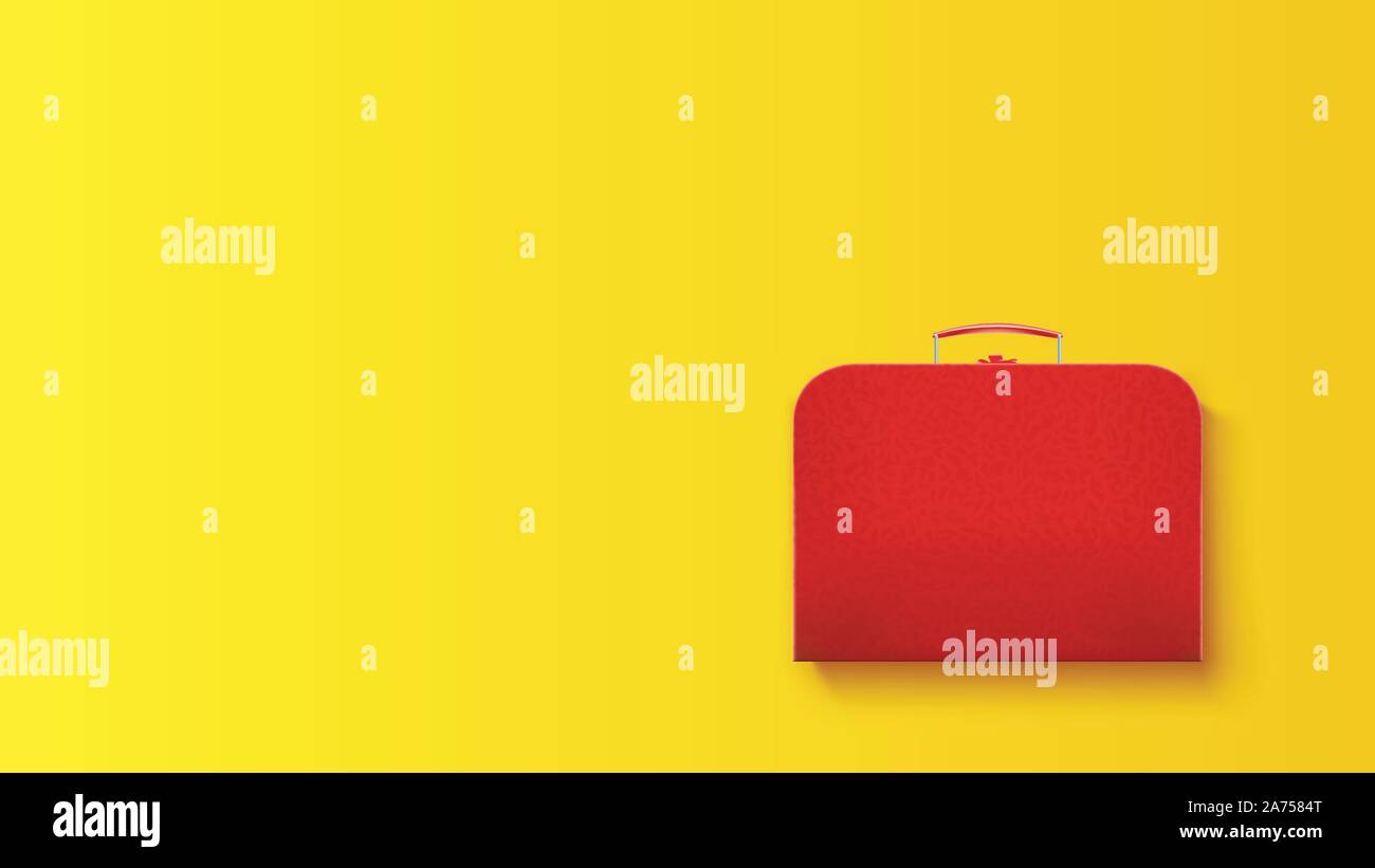 travel case on yellow Stock Vector