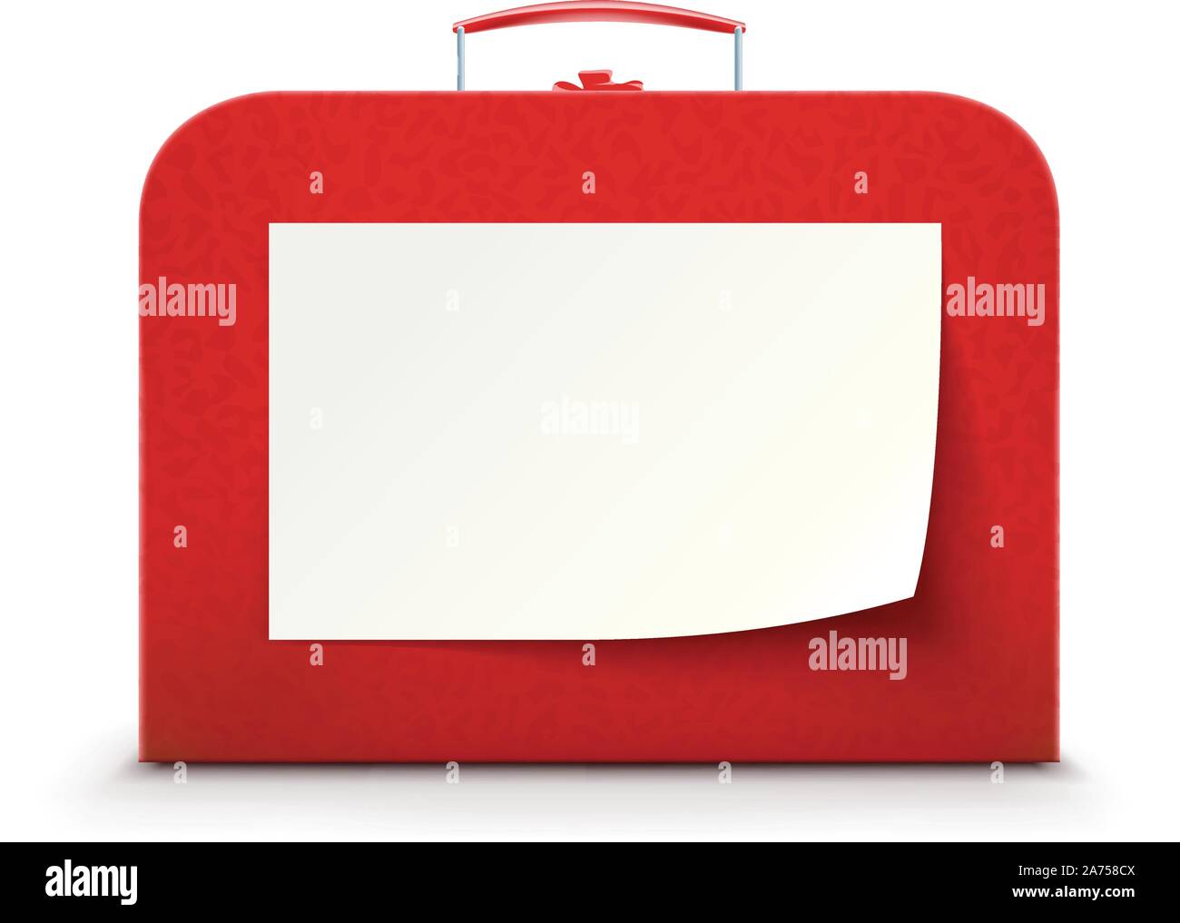 red suitcase on white background Stock Vector