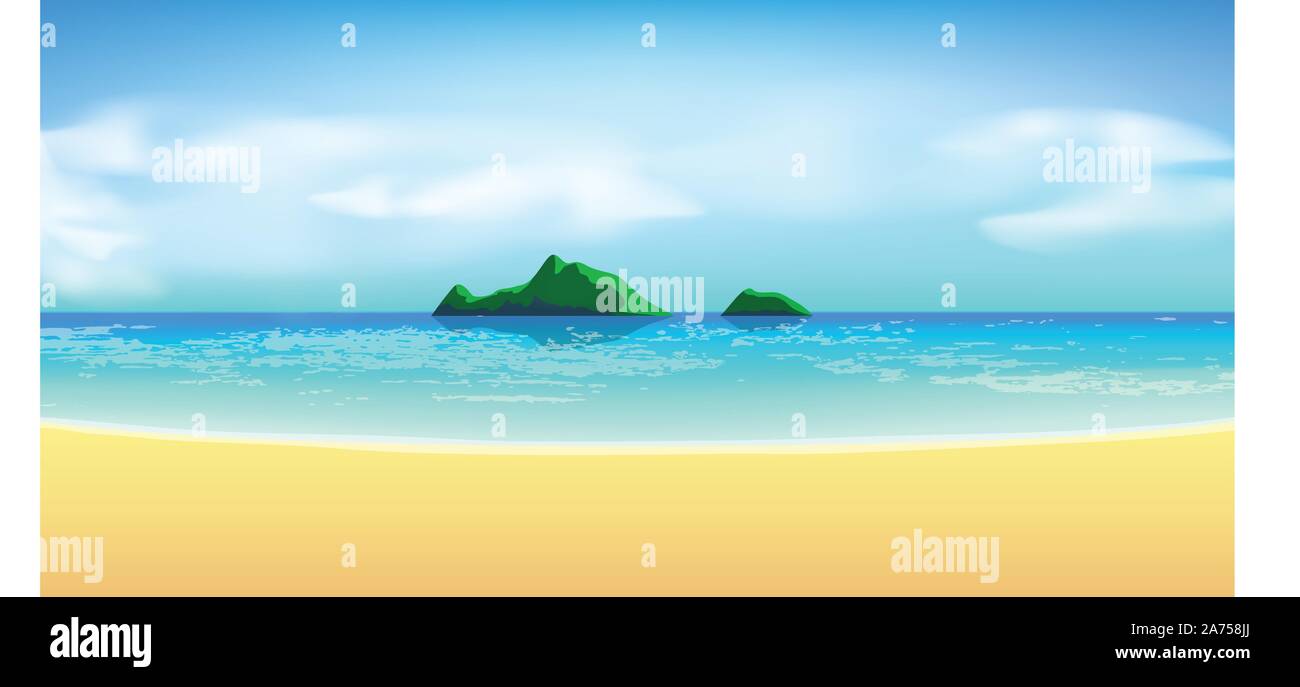 tropical beach view Stock Vector Image & Art - Alamy