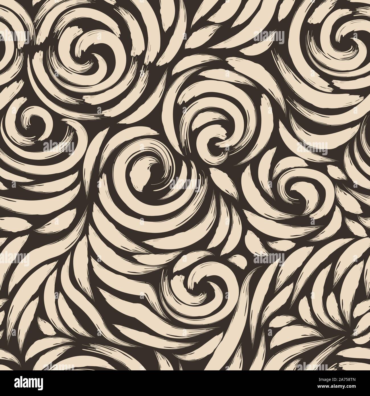 Seamless pattern of beige brush strokes on a brown background .Vector ...