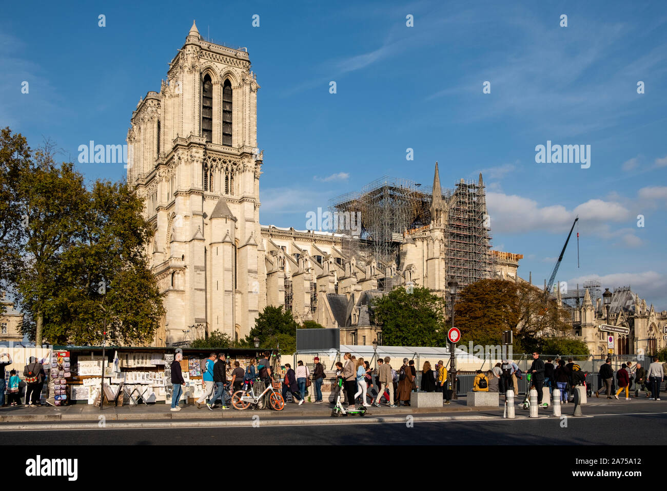 The Cathedral Of Notre Dame De Paris After The Devastating Fire Of