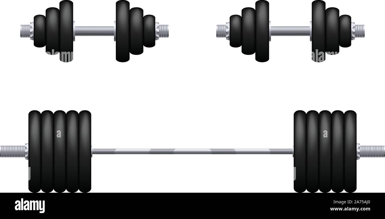 barbell and dumbbells isolated Stock Vector Image & Art Alamy