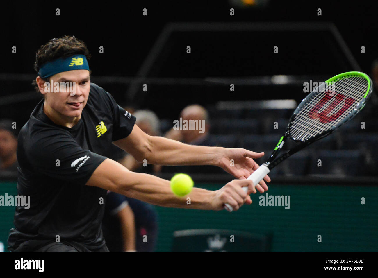 Paris, France. 30th Oct, 2019. MILOS RAONIC of Canada in his match v. D.  Thiem in