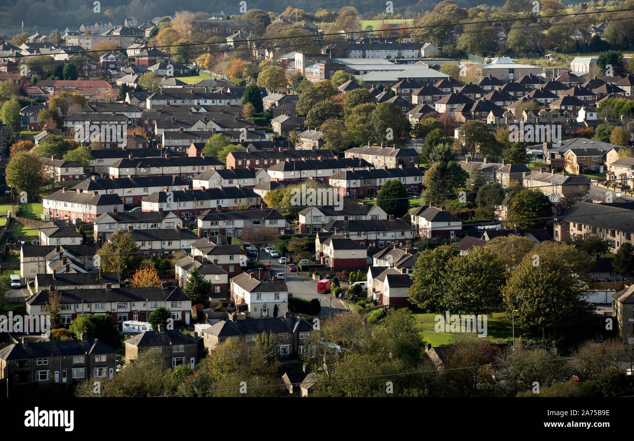 General view of Halifax in Yorkshire, as a think tank says the Conservatives will have to target traditional Labour voters from regional towns in order to win the general election. Stock Photo