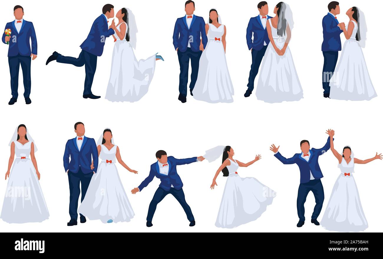 wedding set groom and bride Stock Vector Image & Art - Alamy