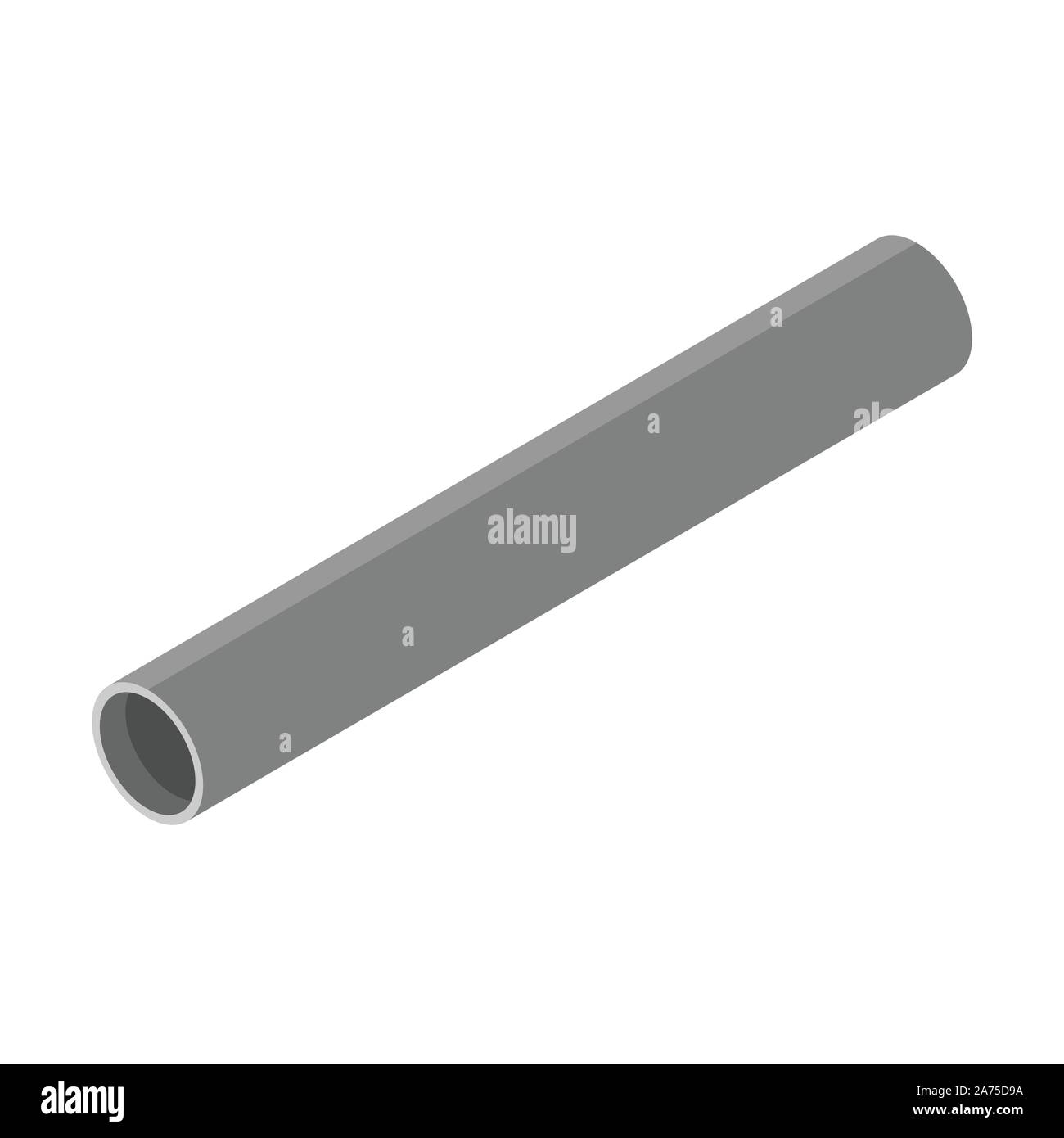 Steel or Aluminum pipe diameter isolated on white background