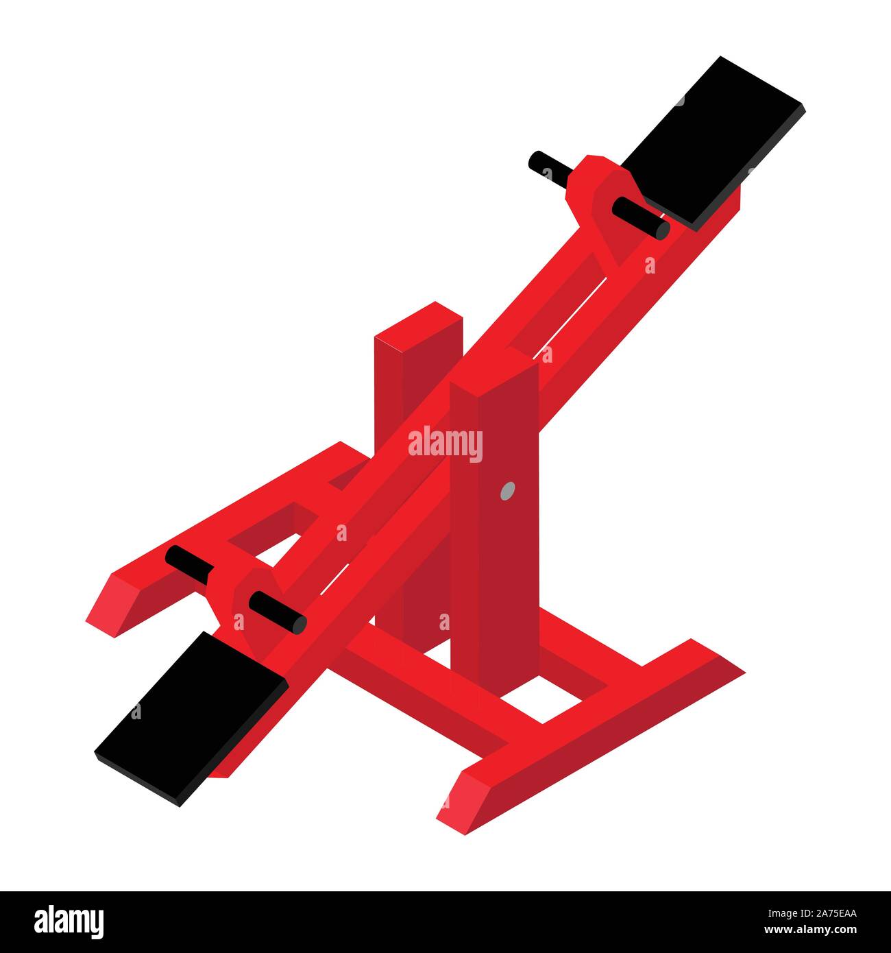 Seesaw isolated on white background isometric view. Playground