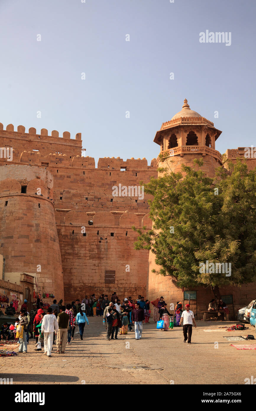 India, Rajasthan, Jaisalmer, Jaisalmer Fort Stock Photo