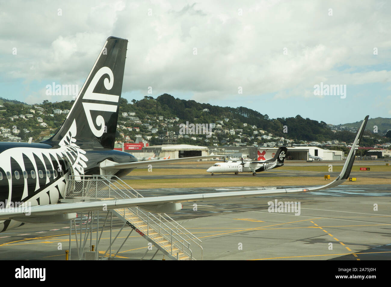AIR NEW ZEALAND,WELLINGTON Airport Stock Photo