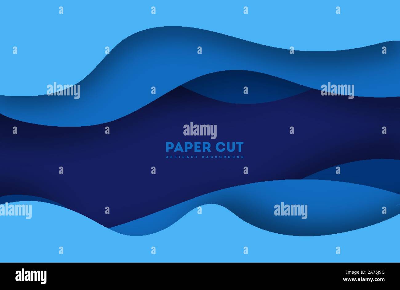 3D abstract blue background with paper cut shapes. Vector design layout ...