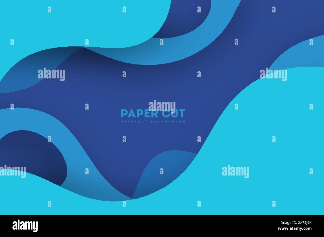 3D abstract blue background with paper cut shapes. Vector design layout ...