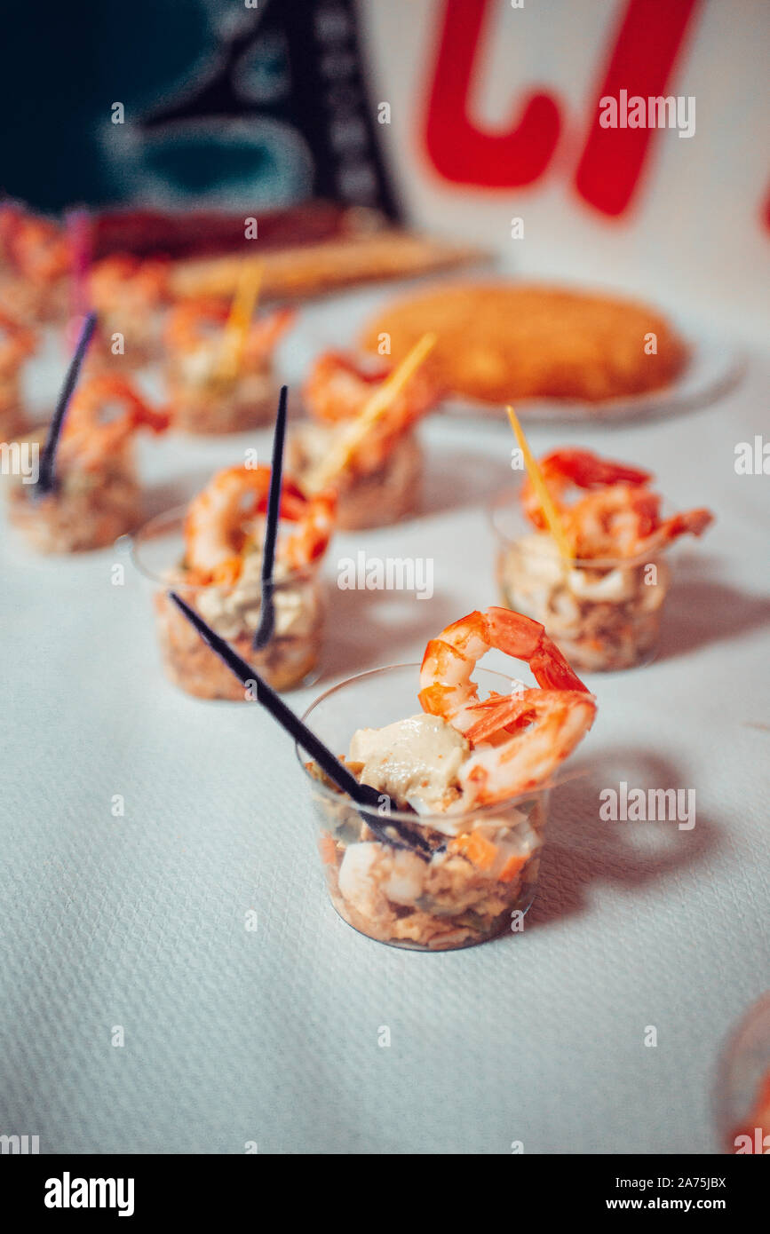 Table full of food at a party Stock Photo - Alamy