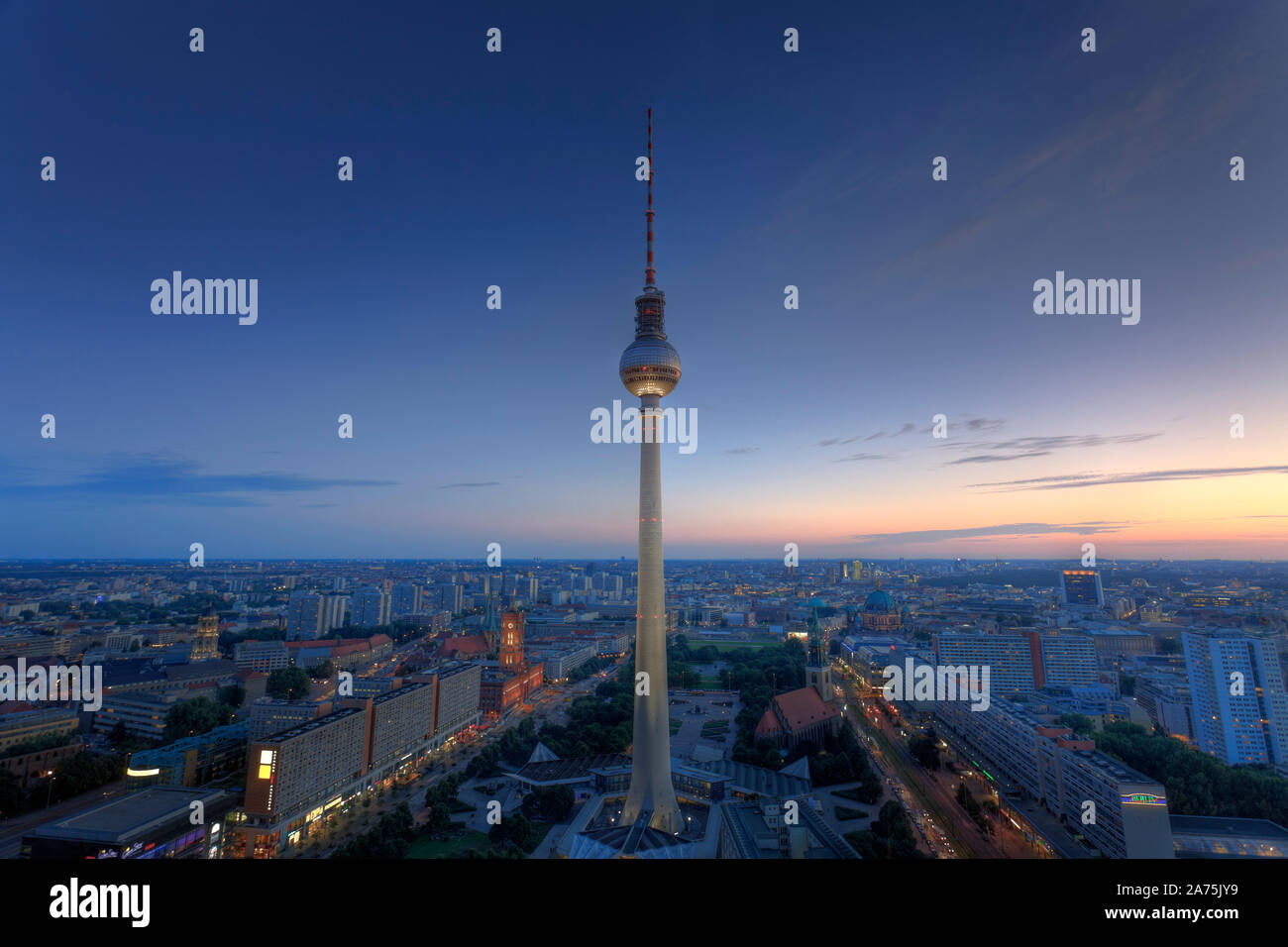 Germany, Berlin, Alexanderplatz, TV Tower (Fernsehturm) Stock Photo