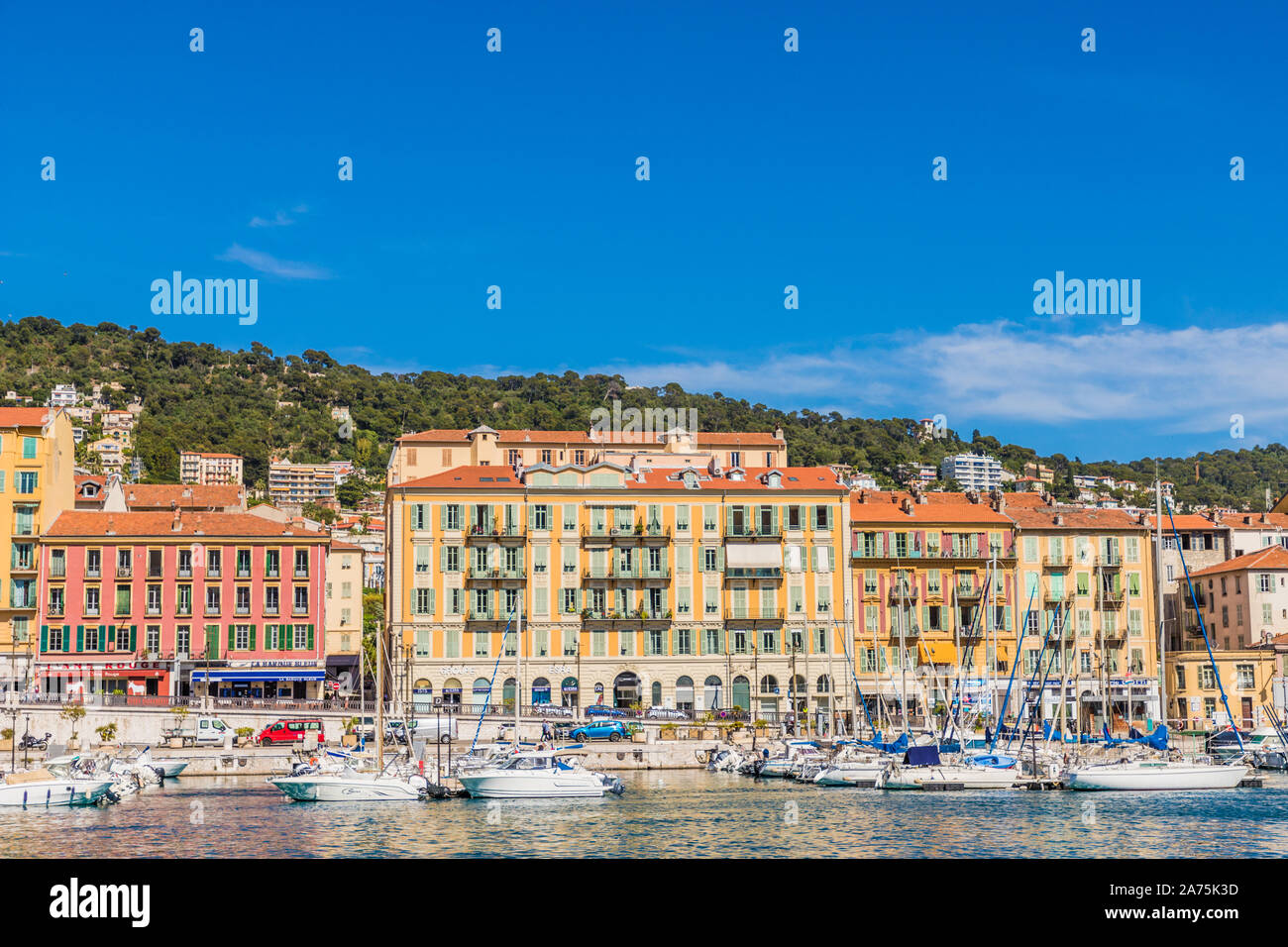 A view in Nice in the Cote D Azur in FRance Stock Photo