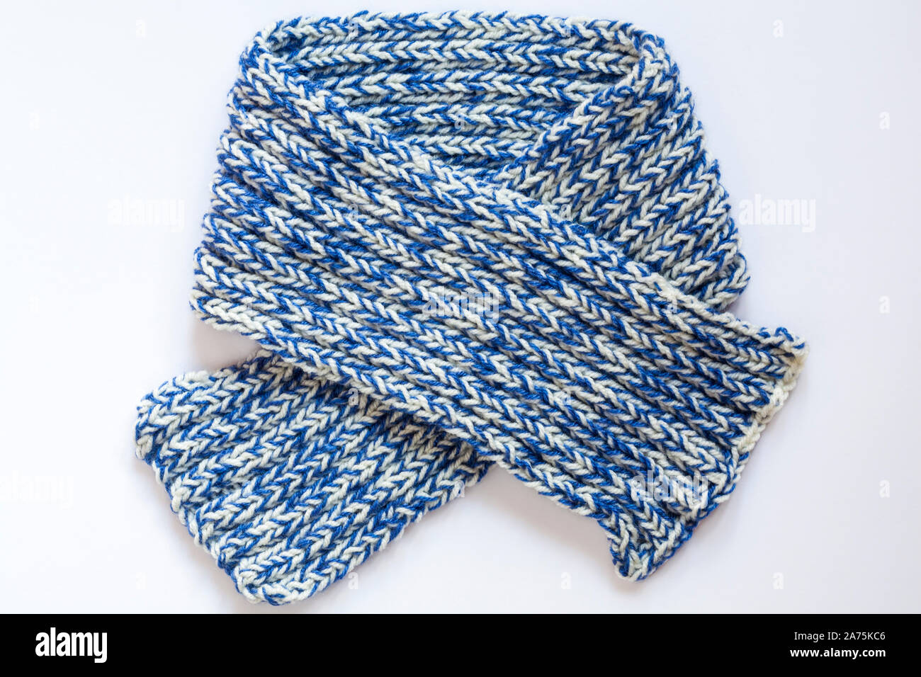 Hand knitted scarf isolated on white background Stock Photo