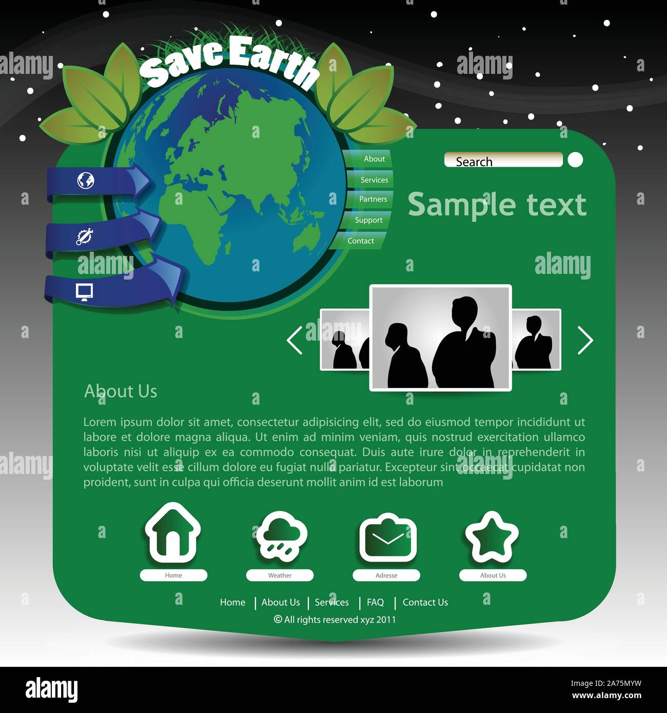 Modern Colorful Abstract One Page Global Green Eco Friendly Web Site ...