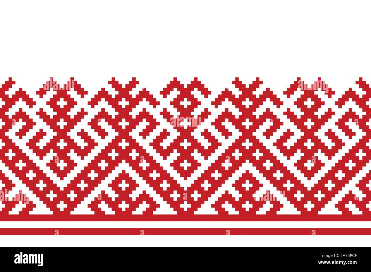 Russian old embroidery and pattern. Vector seamless pattern of slavic ornament. Stock Vector