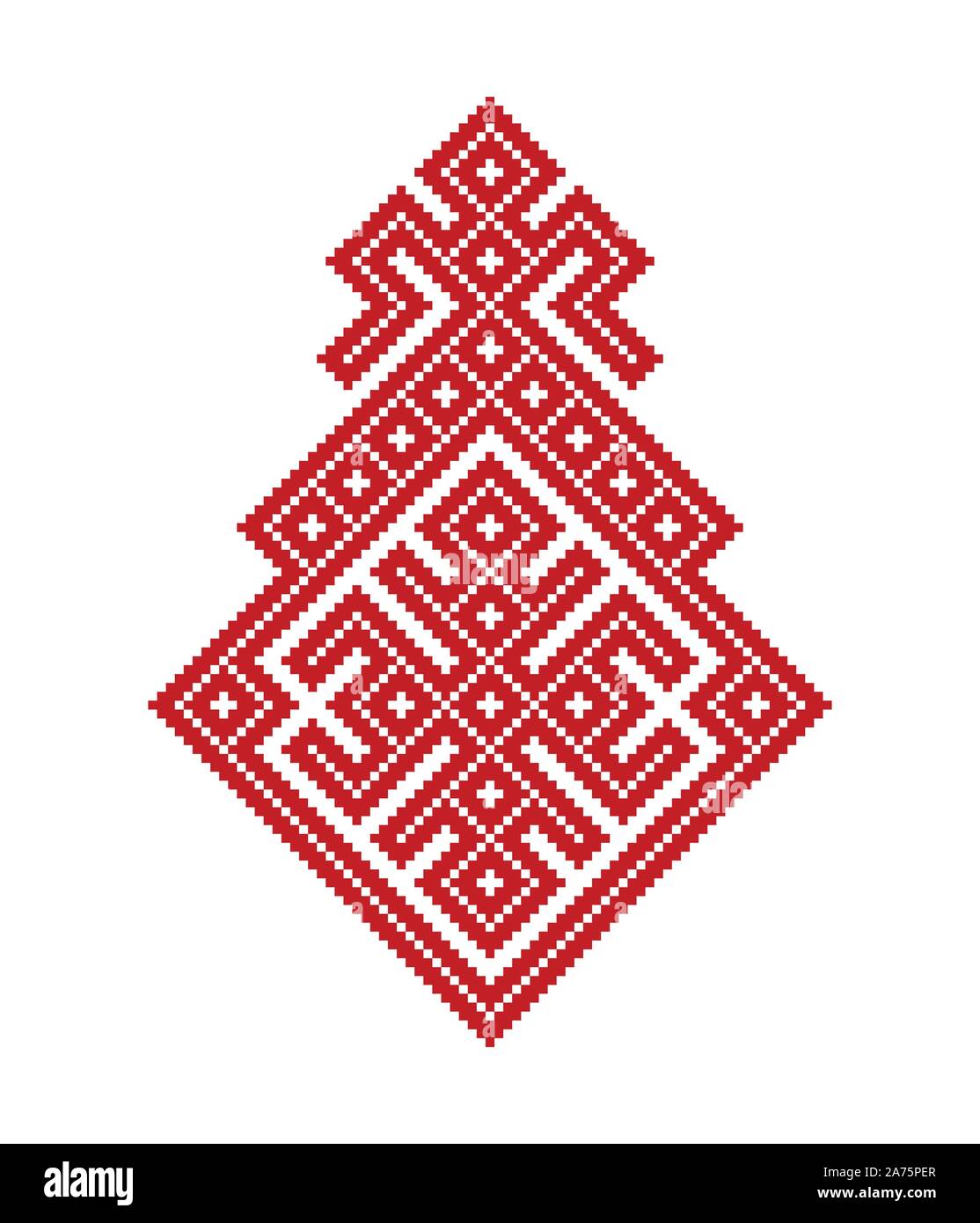 Russian old embroidery and pattern. Vector pattern of slavic ornament. Female fertility in traditional dress patterns of Slavic peoples Stock Vector