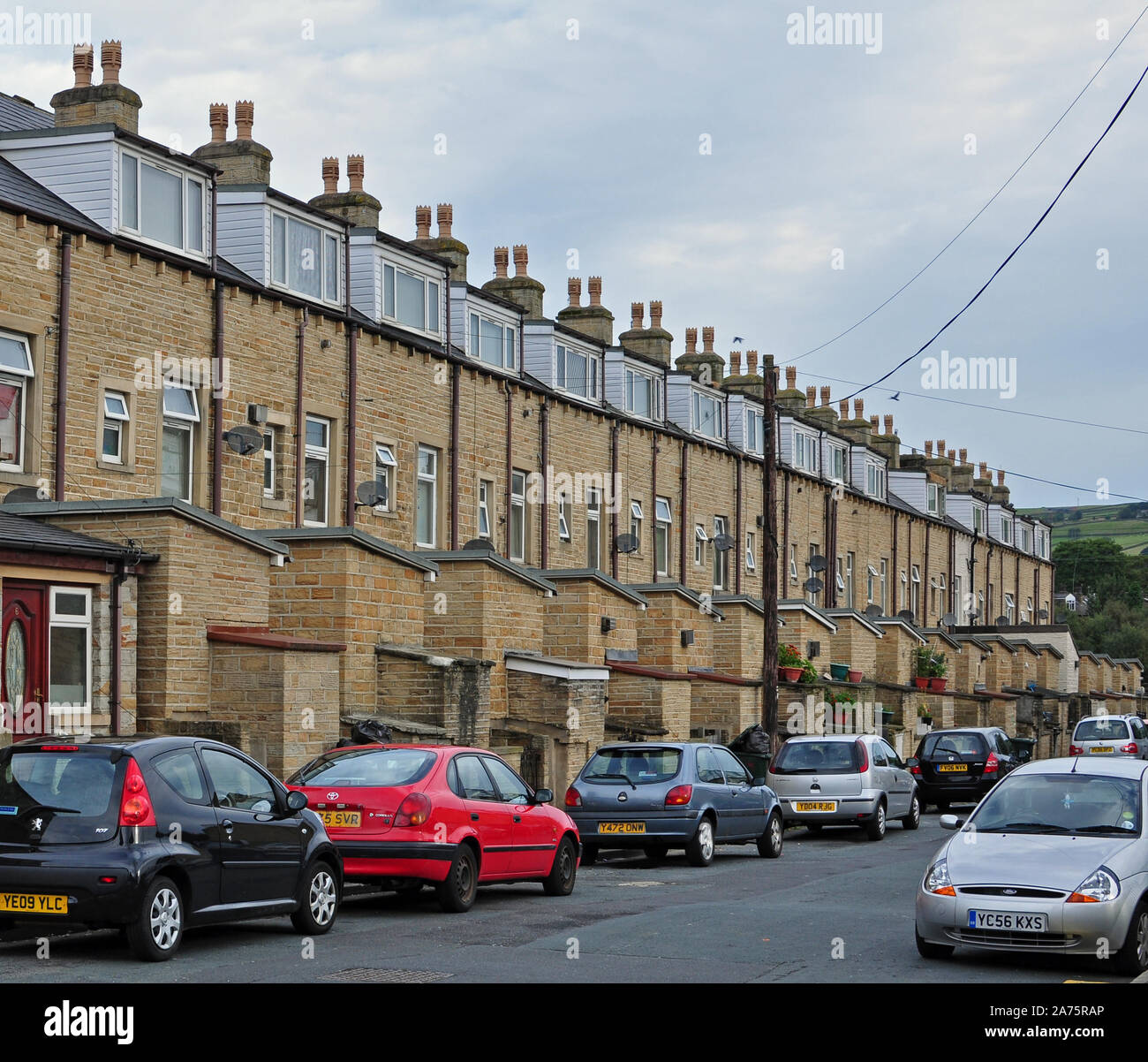 Modernised terraced housing, Keighley, West Yorkshire Stock Photo Alamy