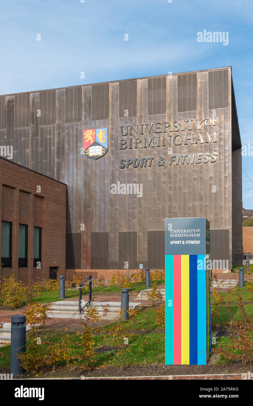 The recently opened University of Birmingham Sport and Fitness Centre on the university campus in Edgbaston, Birmingham, UK Stock Photo