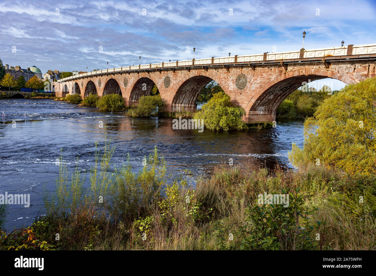 Smeaton's bridge. The old bridge over the river Tay at Perth. Stock Photo