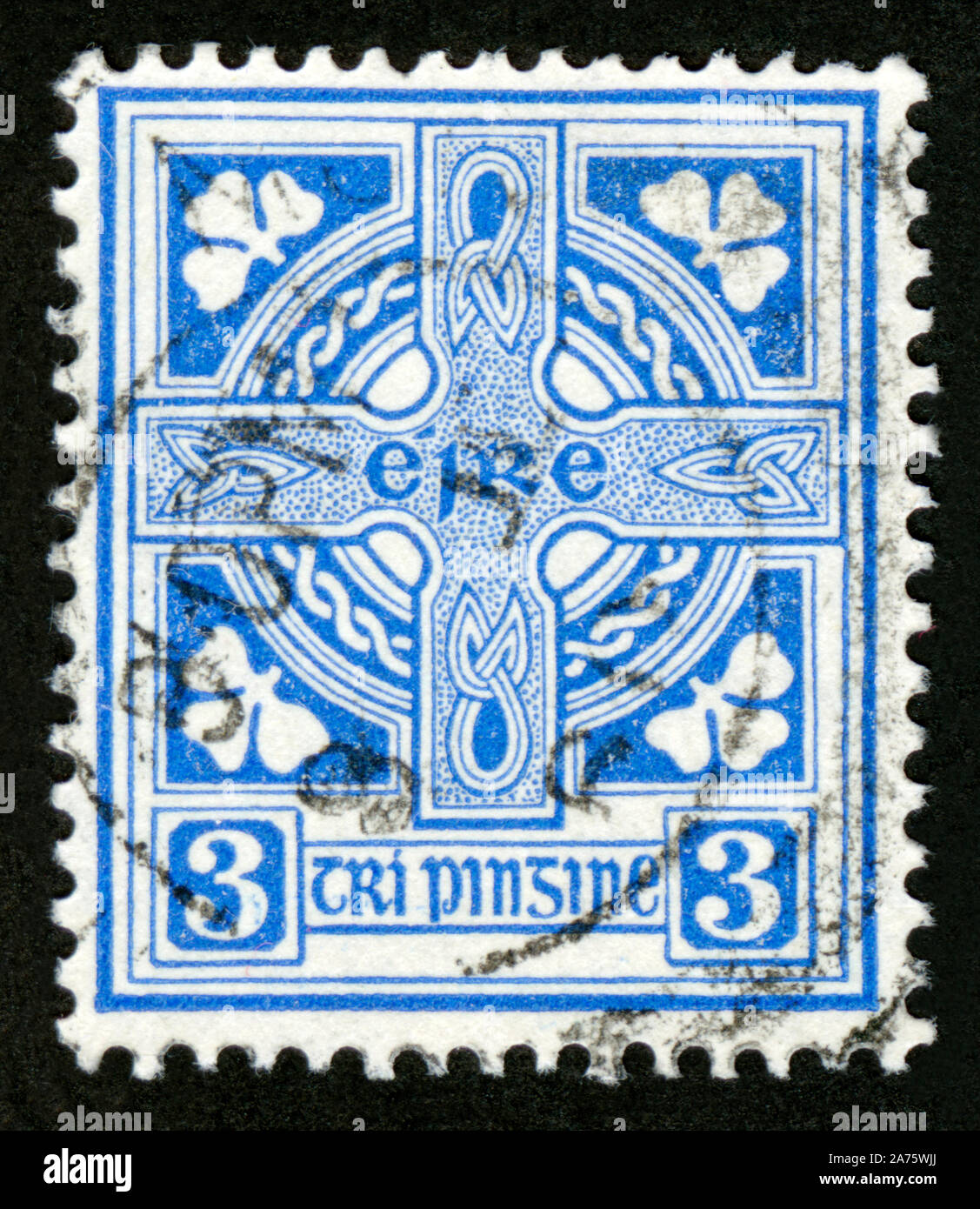 Stamp print in Ireland,cross,Irish cross Stock Photo