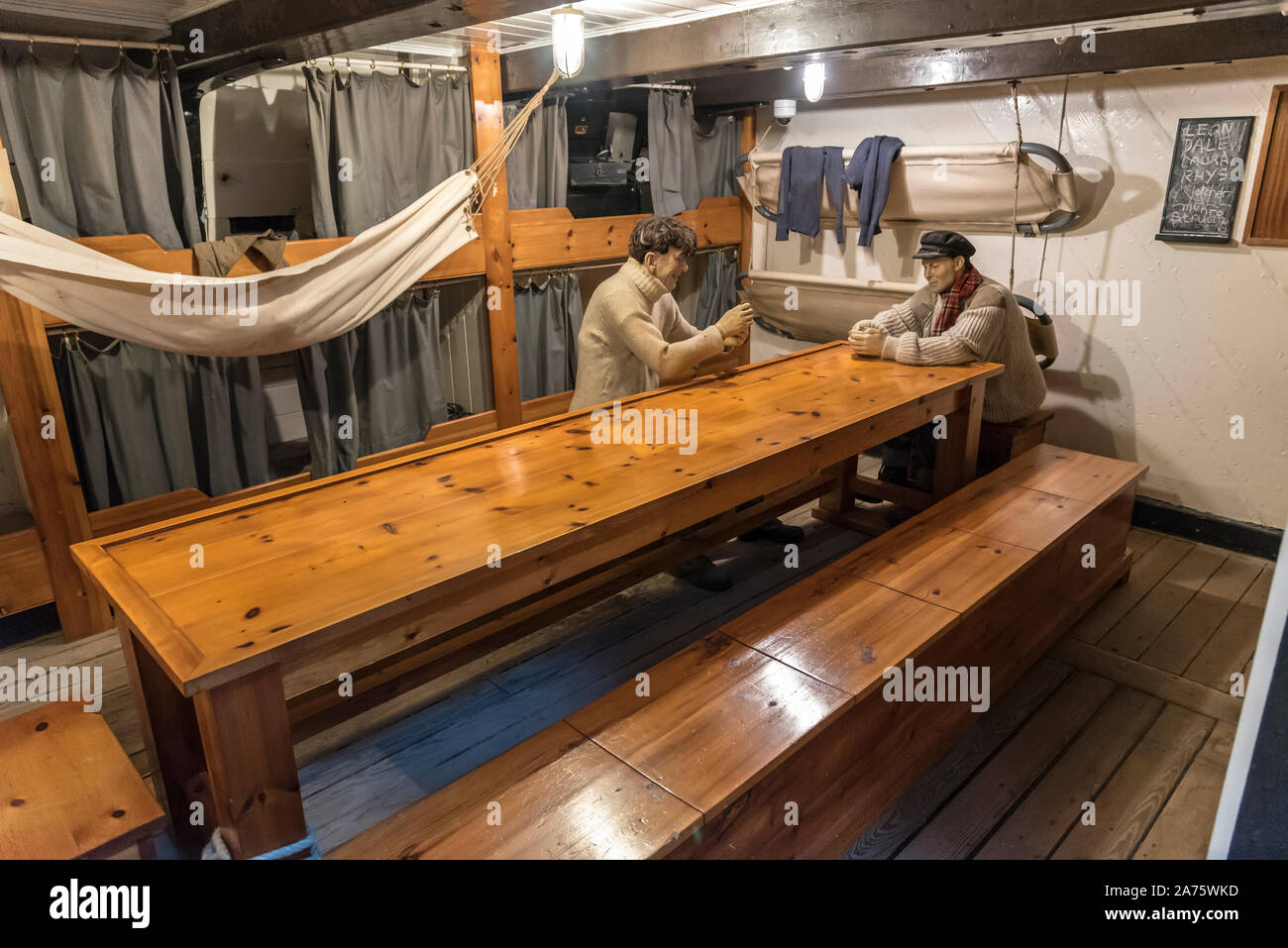 Aboard the Antarctica exploration ship the Discovery in Dundee. Mens dormitory. Stock Photo