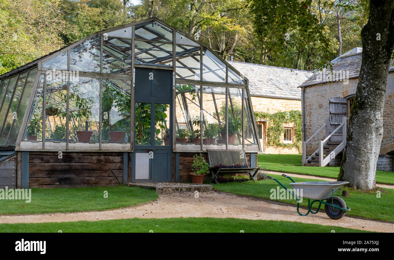 Greenhouse at historic Hadspen House set in a country estate, now