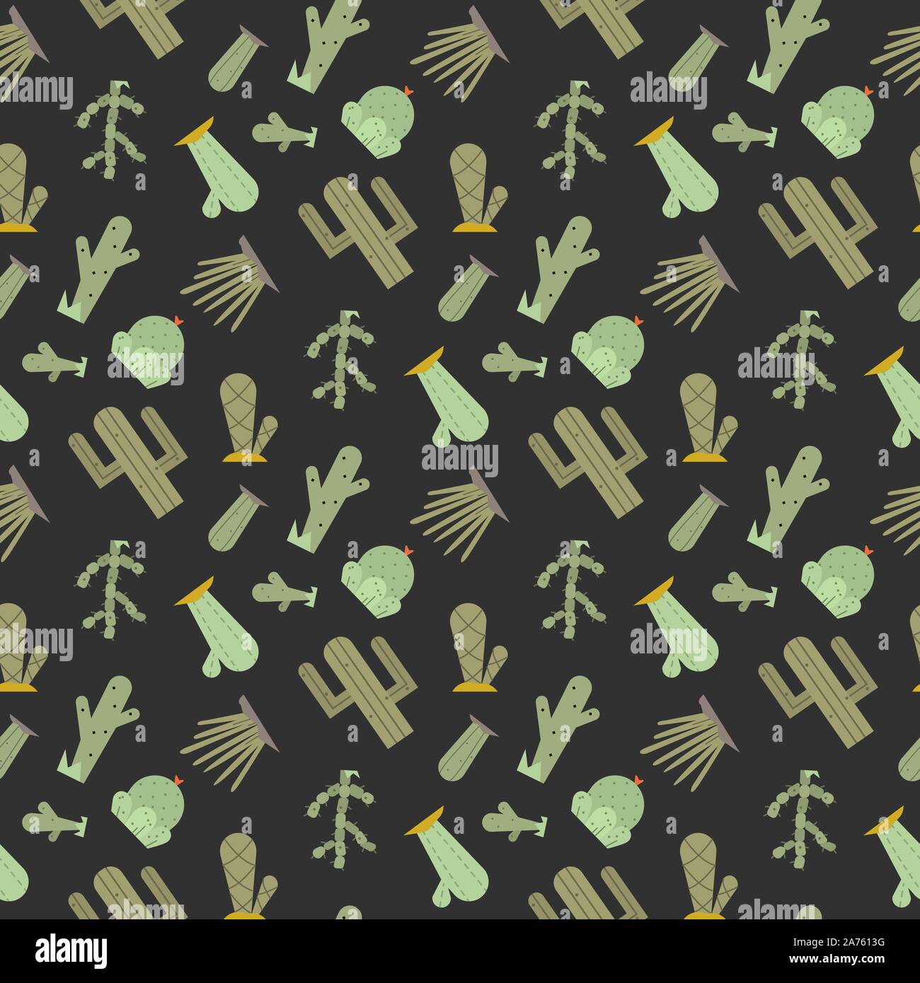 Cactus vector seamless pattern Stock Vector Image & Art - Alamy