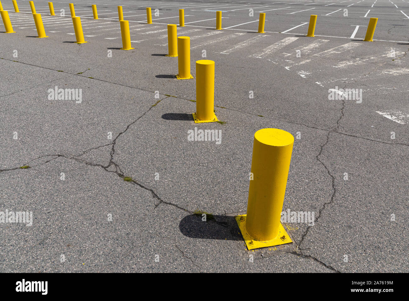 Shaped pedestrian way limitation and direction boarder sign. Stock Photo