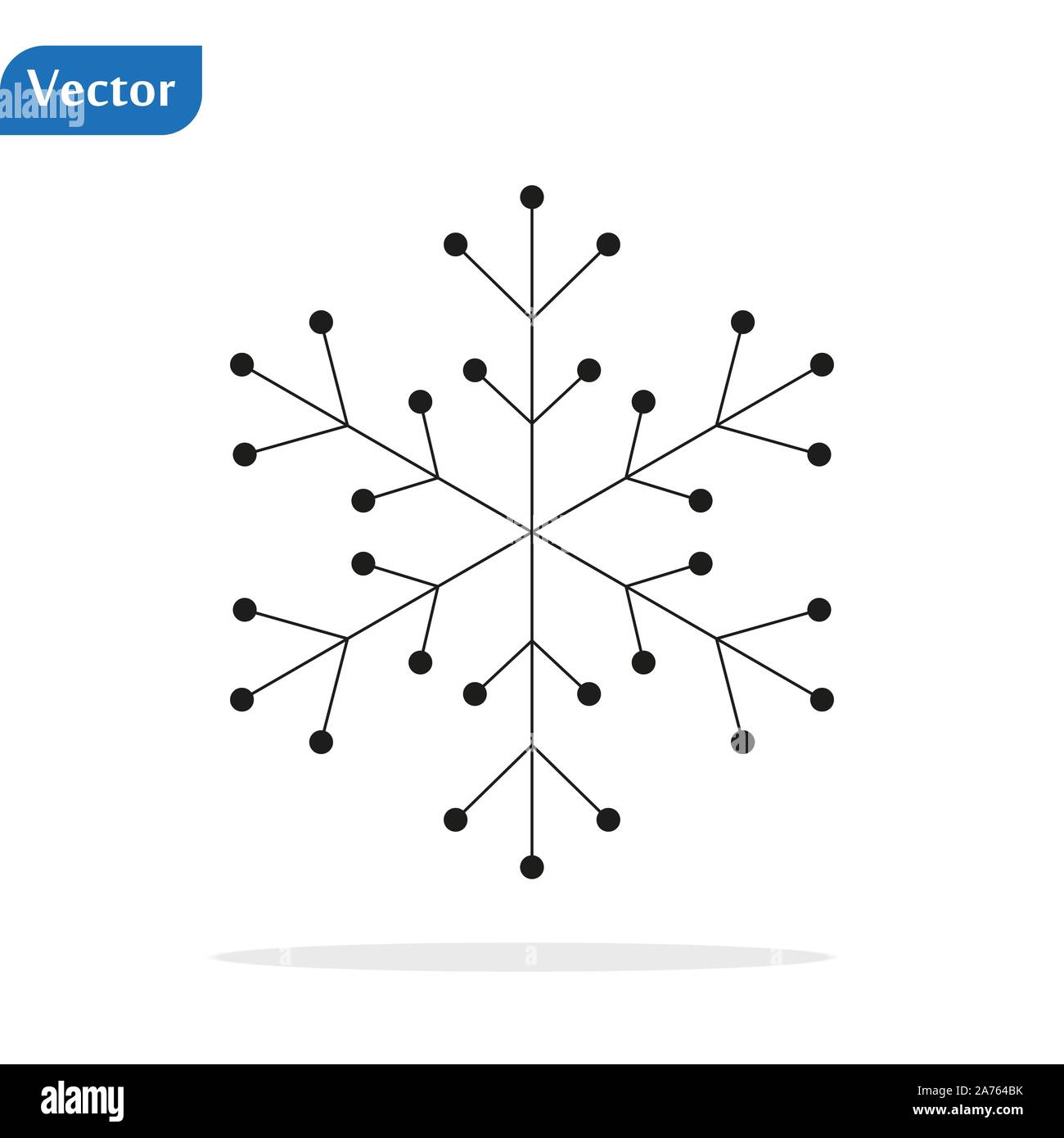 snowflake winter set of black isolated nine icon silhouette on white ...